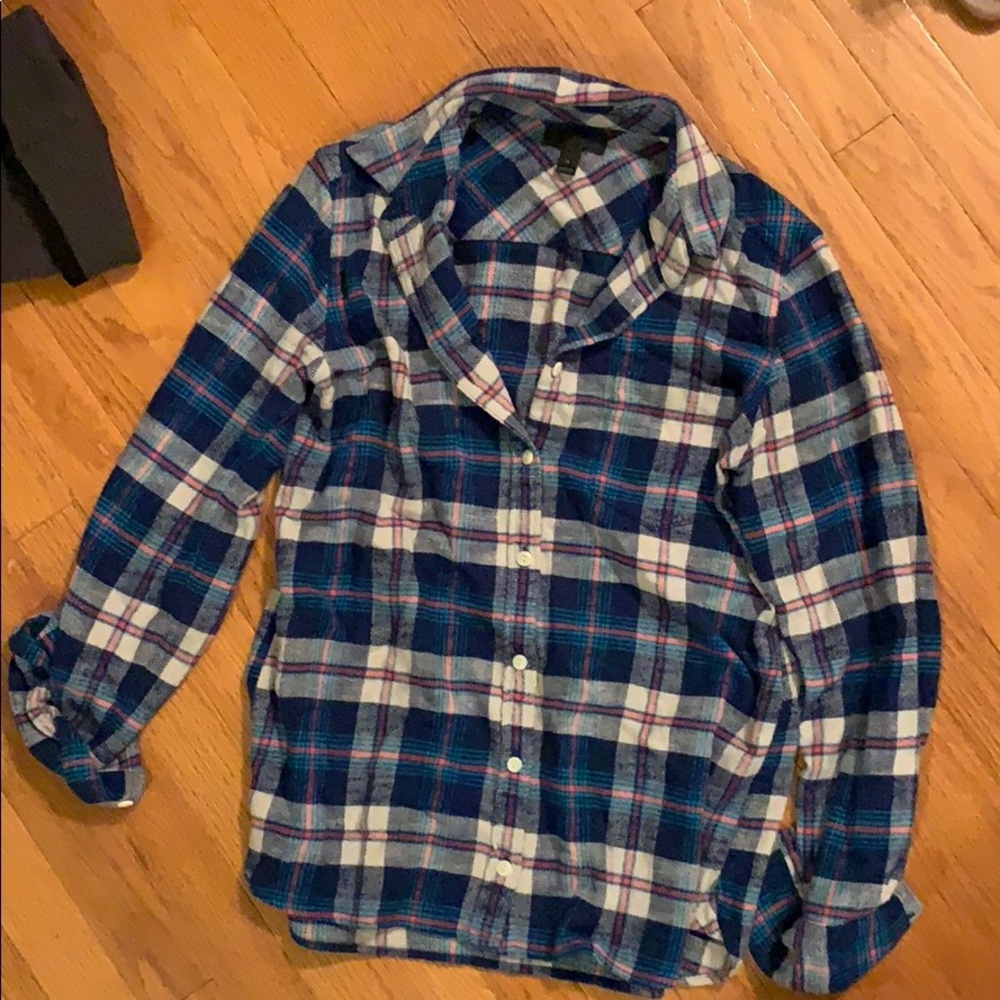 J Crew blue flannel